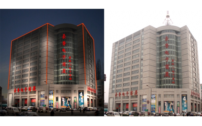 豪魯電子商廈發(fā)光標識，壓克力發(fā)光大字